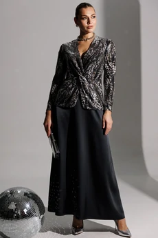 Костюм с юбкой 25-2881 серый Мода-Юрс