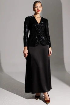 Костюм с юбкой 25-2881 черный Мода-Юрс