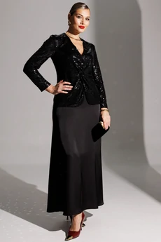 Костюм с юбкой 25-2881 черный Мода-Юрс