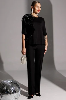 Костюм брючный 25-2883 черный Мода-Юрс