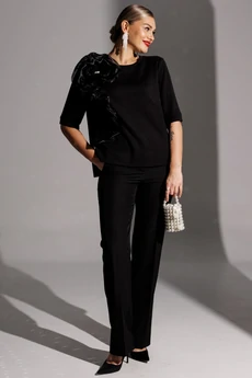 Костюм брючный 25-2883 черный Мода-Юрс