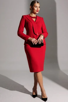 Костюм брючный 25-2888 красный Мода-Юрс