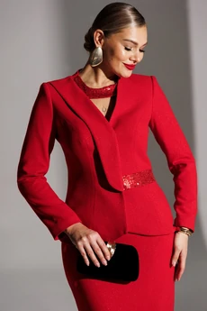 Костюм брючный 25-2888 красный Мода-Юрс