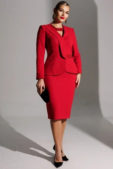 Костюм брючный 25-2888 красный Мода-Юрс