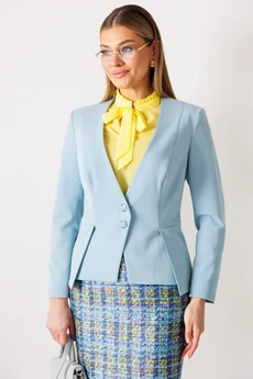 Костюм с юбкой 26-2811 голубой + желтый Мода-Юрс