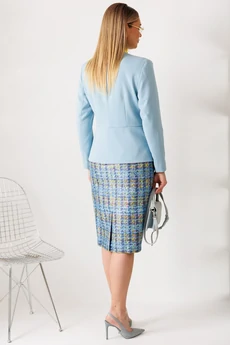 Костюм с юбкой 26-2811 голубой + желтый Мода-Юрс