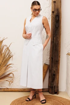 Костюм с юбкой 26-2907 белый Мода-Юрс