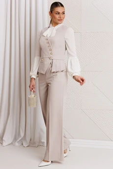 Костюм брючный 26-2912 беж Мода-Юрс