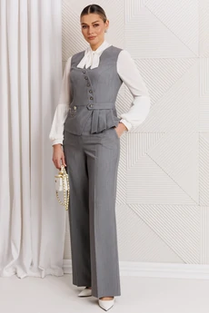Костюм брючный 26-2912 серый меланж Мода-Юрс