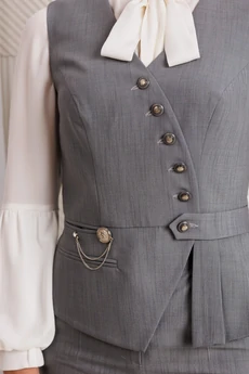 Костюм брючный 26-2912 серый меланж Мода-Юрс