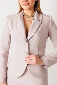 Костюм с юбкой 25-2942 пудра Мода-Юрс