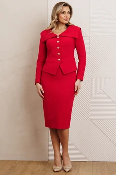 Костюм с юбкой 26-2958 красный Мода-Юрс