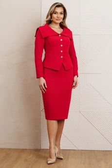 Костюм с юбкой 26-2958 красный Мода-Юрс
