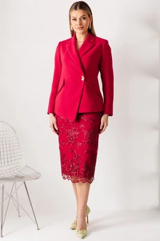 Костюм с юбкой 26-2962 вишня Мода-Юрс