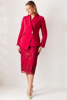 Костюм с юбкой 26-2962 вишня Мода-Юрс