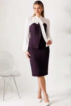 Костюм с юбкой 26-2963 баклажан Мода-Юрс