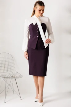 Костюм с юбкой 26-2963 баклажан Мода-Юрс