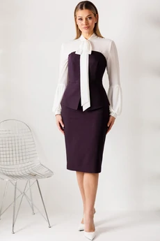 Костюм с юбкой 26-2963 баклажан Мода-Юрс