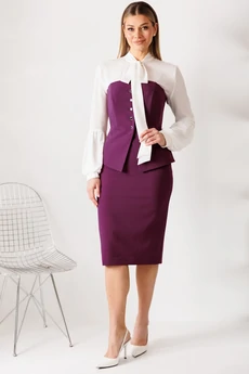Костюм с юбкой 26-2963 фиолетовый Мода-Юрс