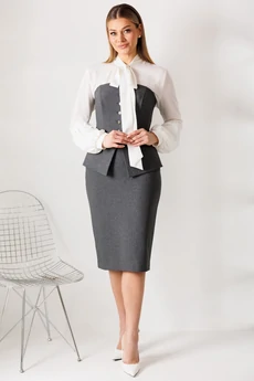 Костюм с юбкой 26-2963 графит Мода-Юрс