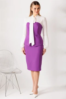 Костюм с юбкой 26-2963 пурпурный Мода-Юрс