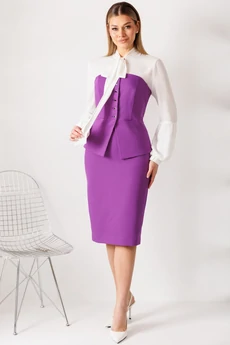 Костюм с юбкой 26-2963 пурпурный Мода-Юрс