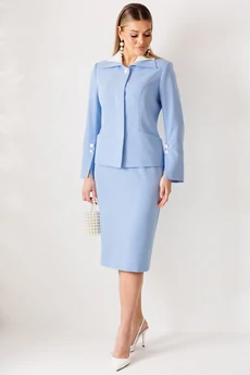 Костюм с юбкой 26-2971 голубой Мода-Юрс