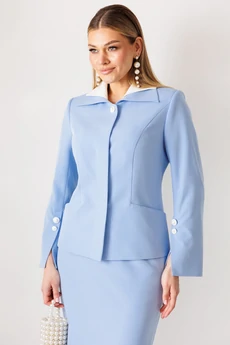 Костюм с юбкой 26-2971 голубой Мода-Юрс