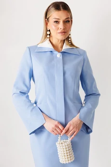 Костюм с юбкой 26-2971 голубой Мода-Юрс