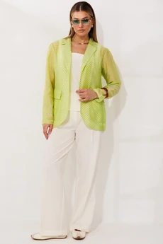 Костюм брючный  26-2973 салатовый+молочный Мода-Юрс