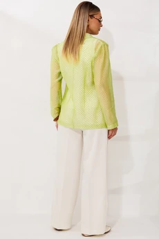 Костюм брючный  26-2973 салатовый+молочный Мода-Юрс