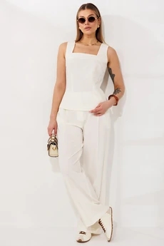 Костюм брючный  26-2973 салатовый+молочный Мода-Юрс