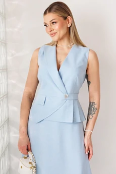 Костюм с юбкой 26-2974 голубой Мода-Юрс