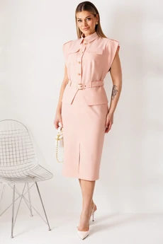 Костюм с юбкой 26-2976 пудра Мода-Юрс