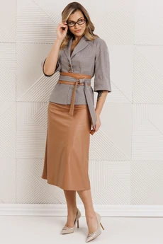 Костюм с юбкой 26-2618 кэмел Мода-Юрс