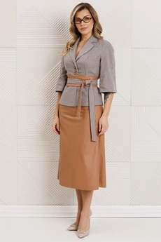 Костюм с юбкой 26-2618 кэмел Мода-Юрс