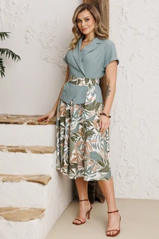 Костюм с юбкой 26-2641 ментол Мода-Юрс