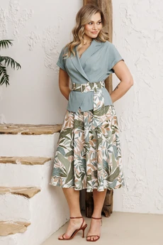 Костюм с юбкой 26-2641 ментол Мода-Юрс