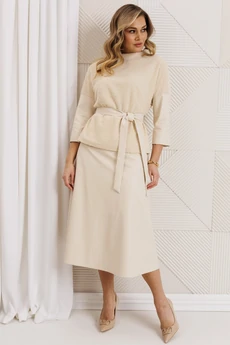 Костюм с юбкой 26-2718 молочный Мода-Юрс