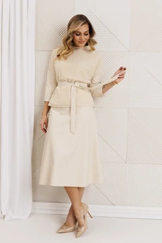 Костюм с юбкой 26-2718 молочный Мода-Юрс