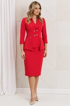 Костюм с юбкой 26-2768 красный Мода-Юрс