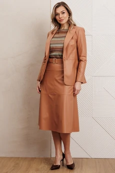Костюм с юбкой 26-2850 бежевый Мода-Юрс