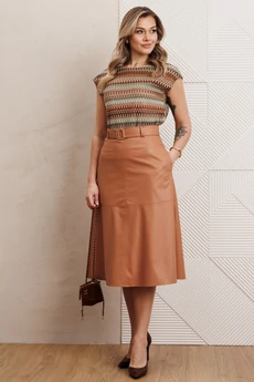 Костюм с юбкой 26-2850 бежевый Мода-Юрс