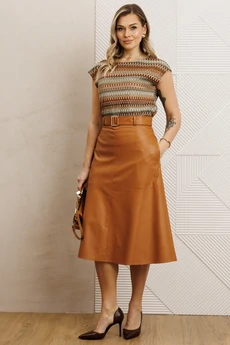 Костюм с юбкой 26-2850 рыжий Мода-Юрс