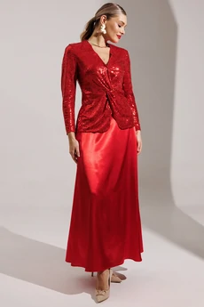 Костюм с юбкой 25-2881 красный Мода-Юрс