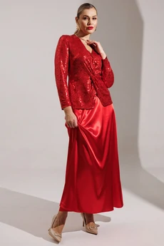 Костюм с юбкой 25-2881 красный Мода-Юрс