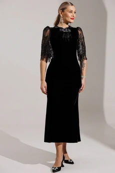 Платье 25-2884 черный гипюр Мода-Юрс