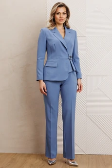 Костюм брючный 25-2926 голубой Мода-Юрс