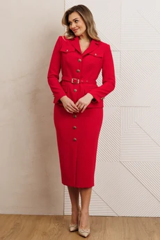 Костюм с юбкой 25-2935 красный Мода-Юрс