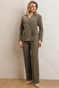 Костюм брючный 25-2939 олива Мода-Юрс